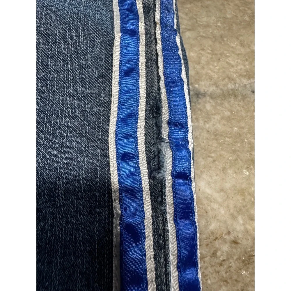 VTG Baby Phat Jeans Womens Size 7 Y2K‎ Straight Leg  Blue Satin Side Stripe